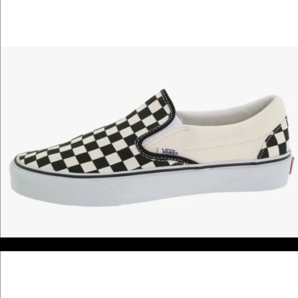 VANS CLASSIC SLIP ON BLACK/WHITE CHECKERBOARD W10 M8.5 - Picture 3 of 3